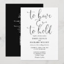 Search for to have and to hold wedding invitations Black and white