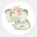Search for elephant flowers stickers Girl baby shower