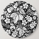 Search for white floral pattern badges Black and white