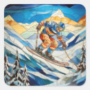Search for downhill skier stickers Snow