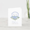 Search for monogram crest thank you cards Dusty blue