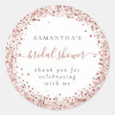 Search for rose gold bridal shower stickers Thank you