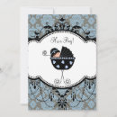 Search for damask baby boy shower invitations Blue