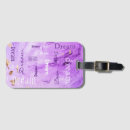 Search for purple luggage tags Typography