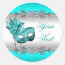 Search for elegant masquerade party stickers Teal