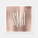Search for rose gold wedding napkins Monogrammed