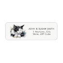 Search for tuxedo cat return address labels Black and white cat