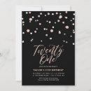 Search for black rose gold 21st birthday invitations Simple
