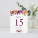 Search for wedding table number postcards Autumn