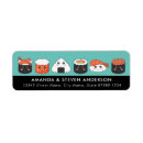 Search for sushi return address labels Cute