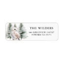 Search for pine trees return address labels Watercolor