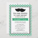 Search for mustache baby shower invitations White
