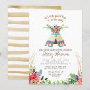 Search for teepee baby girl shower invitations Wild one