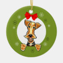 Search for airedale terrier christmas tree decorations Cute