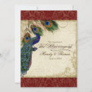 Search for red feathers wedding invitations Vintage