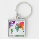 Search for watercolor map key rings World