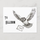Search for black and white drawing postcards Owl