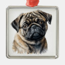 Search for black pug christmas tree decorations Puppy