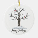 Search for red bird christmas tree decorations Winter