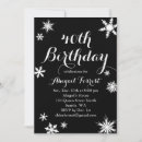 Search for winter 40th birthday invitations Black