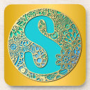 Search for flower monogram coasters Birthday
