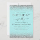 Search for teal blue birthday invitations Aqua