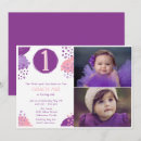 Search for baby girl birthday invitations Purple