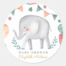 Search for colourful elephants stickers Baby shower