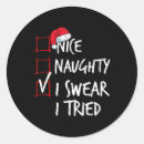 Search for naughty or nice list stickers Make