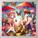 Search for vintage mushroom art posters Whimsical