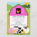 Search for barnyard animals baby shower invitations Neutral