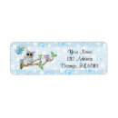 Search for owl in tree return address labels Baby shower