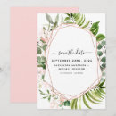 Search for green white and gold wedding save the dates Botanical