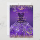 Search for dark purple quinceanera invitations Butterflies