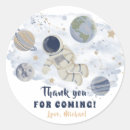 Search for outer space thank you stickers Baby shower