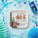 Search for campers paper plates 1st birthday