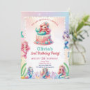 Search for mermaid 2nd birthday invitations Glitter