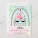Search for unicorn 3rd birthday invitations Rainbow