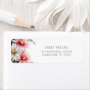 Search for pink daisy return address labels Daisies