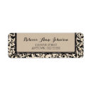 Search for black damask return address labels Elegant