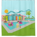 Search for pink flamingo shower curtains 1950s