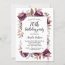 Search for purple 70th birthday invitations Botanical