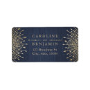 Search for navy gold return address labels Typography