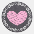 Search for pink and black wedding stickers Heart