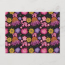 Search for black floral pattern postcards Summer