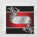 Search for red and black 40th birthday invitations White