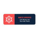Search for coral and navy return address labels Nautical