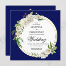 Search for royal blue flowers wedding invitations White