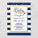 Search for blue white and gold baby shower invitations Modern
