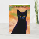 Search for funny black cat birthday cards Kitty
